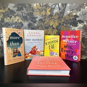 5 Books: Kinsella, Landvik, Weiner, Santopolo, & Bonney (READ DESCRIPTION)